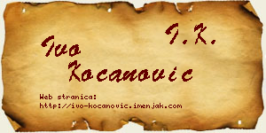 Ivo Kocanović vizit kartica